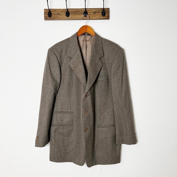 Valentino 100% Virgin Wool Sportscoat Blazer Jacket Neutral - Picture 1 of 9